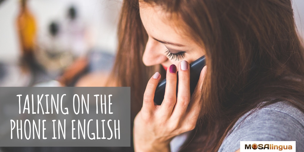 phone calls in english woman talking on the phone in english mosalingua