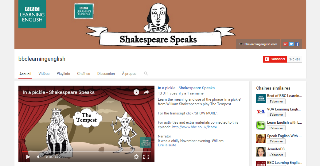 Sprachen lernen kostenlos mit Shakespeare Speaks