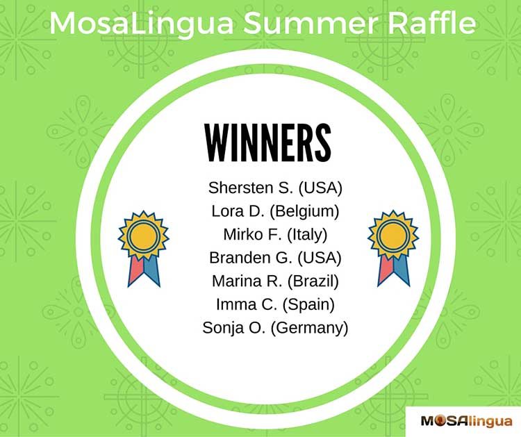 Gagnants du concours de l'été MosaLingua